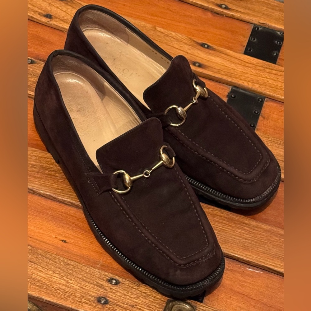 Gucci Vintage Woman’s Brown Suede Loafers - Picture 3 of 8